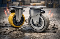 Jak zapobiec „shimmy” i wężykowaniu kół skrętnych?