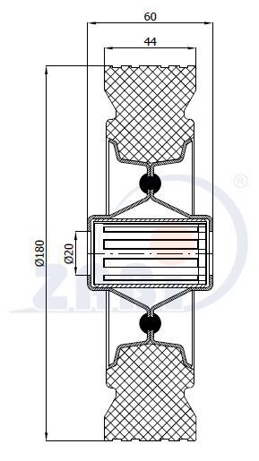 Колёса и наборы колёс, Колеса промышленные (металл +резина), Отдельные колёса с обозначением 50