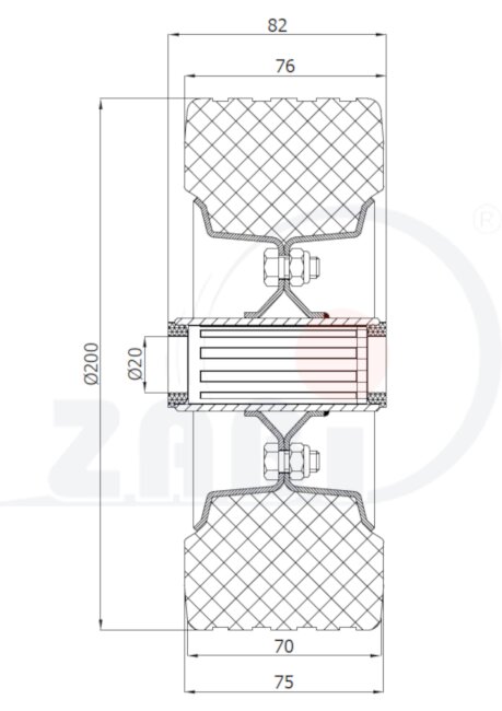 Колёса и наборы колёс, Колеса промышленные (металл +резина), Отдельные колёса с обозначением 60NN