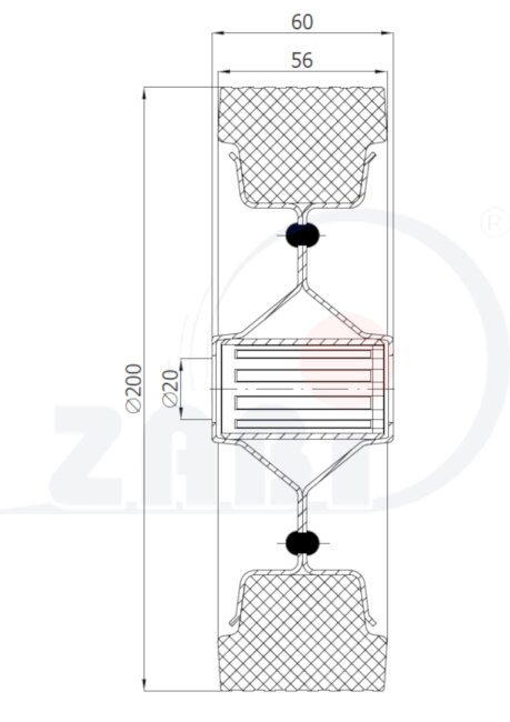 Колёса и наборы колёс, Колеса промышленные (металл +резина), Отдельные колёса с обозначением 60F
