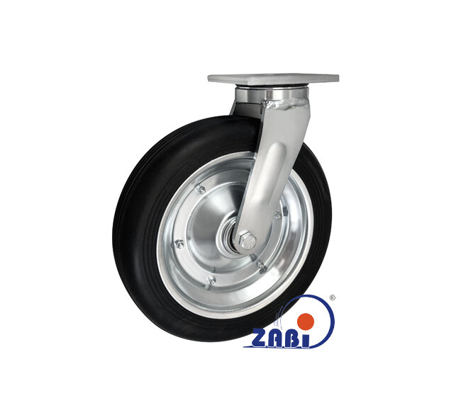 Колёса и наборы колёс, Колеса промышленные (металл +резина), С поворотными опорами с обозначением 1002ŁD