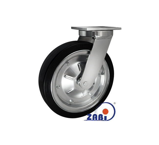 Koła i zestawy kołowe, Koła metalowo-gumowe, W obudowach skrętnych o symbolu 3502D