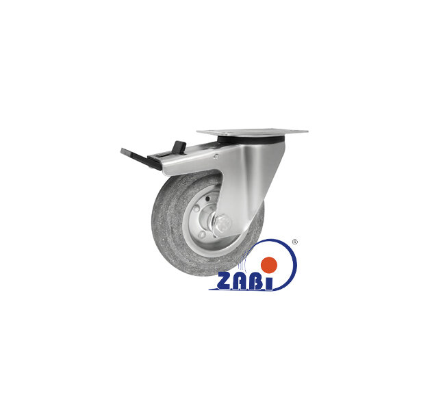 Колёса и наборы колёс, Колеса промышленные (металл +резина), С поворотными опорами с тормозом с обозначением 25MSH