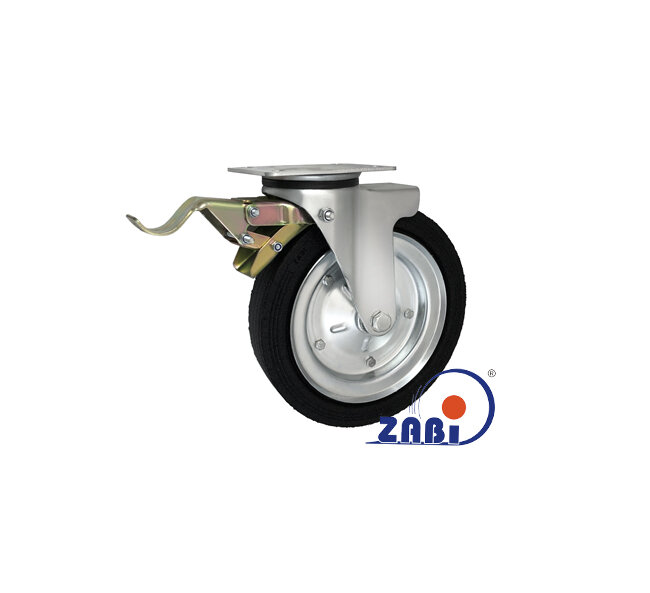 Колёса и наборы колёс, Колеса промышленные (металл +резина), С поворотными опорами с тормозом с обозначением 95H