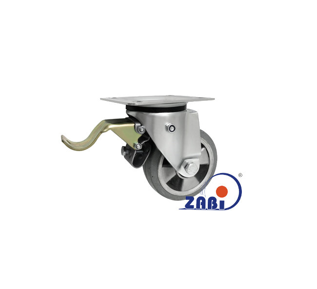 Koła aluminiowo-gumowe, Do małych obciążeń, W obudowach skrętnych z hamulcem o symbolu A25GSH