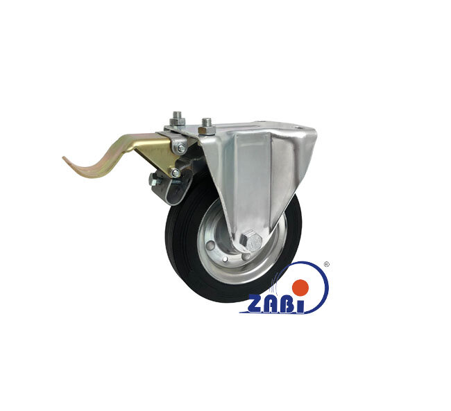 Koła i zestawy kołowe, Koła metalowo-gumowe, W obudowach stałych z hamulcem o symbolu 43H