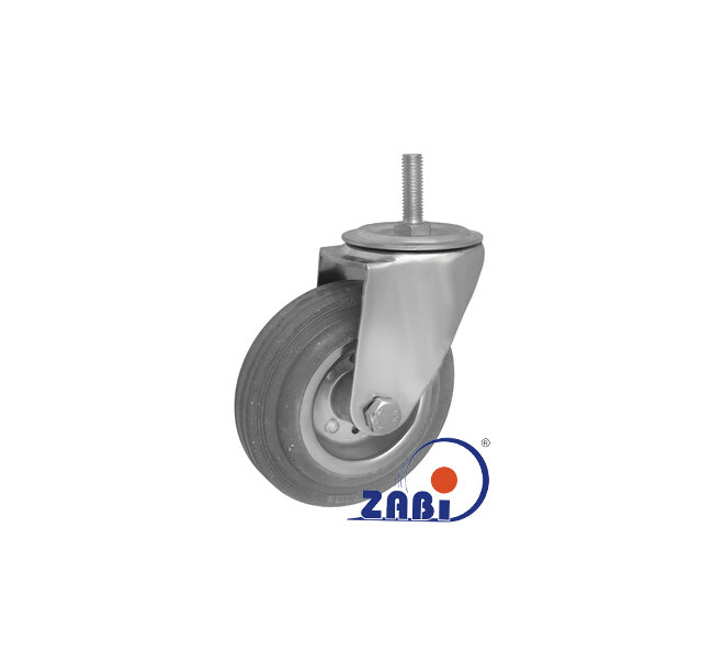 Колёса и наборы колёс, Колеса промышленные (металл +резина), С опорами со штекером с обозначением 24MS*M10