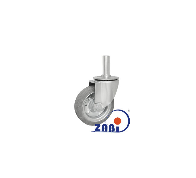 Колёса и наборы колёс, Колеса промышленные (металл +резина), С опорами со штекером с обозначением 34S*25