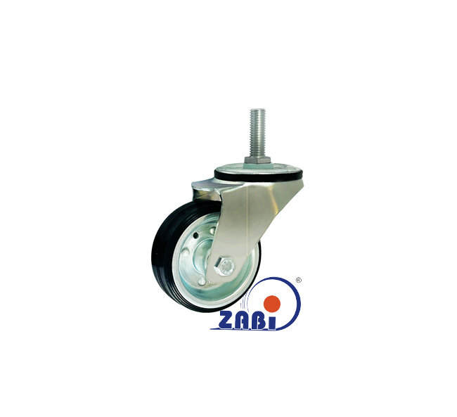 Räder und Rollen, Metallgummiräder, Lenkrollen mit Zapfen mit dem Symbol 5*M10