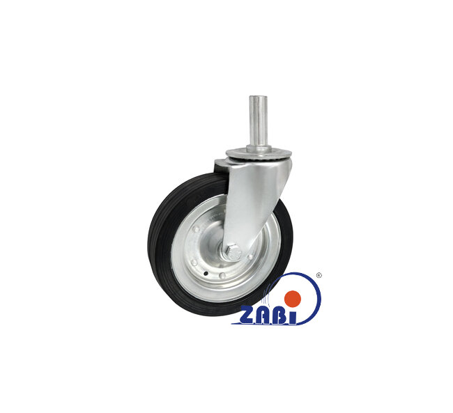 Колёса и наборы колёс, Колеса промышленные (металл +резина), С опорами со штекером с обозначением 64F*27