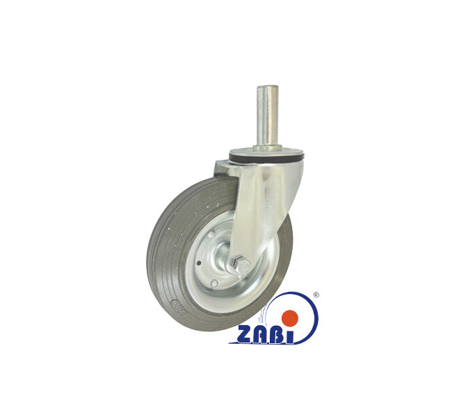 Räder und Rollen, Metallgummiräder, Lenkrollen mit Zapfen mit dem Symbol 64S*25