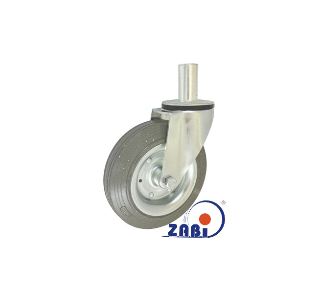 Räder und Rollen, Metallgummiräder, Lenkrollen mit Zapfen mit dem Symbol 64S*32