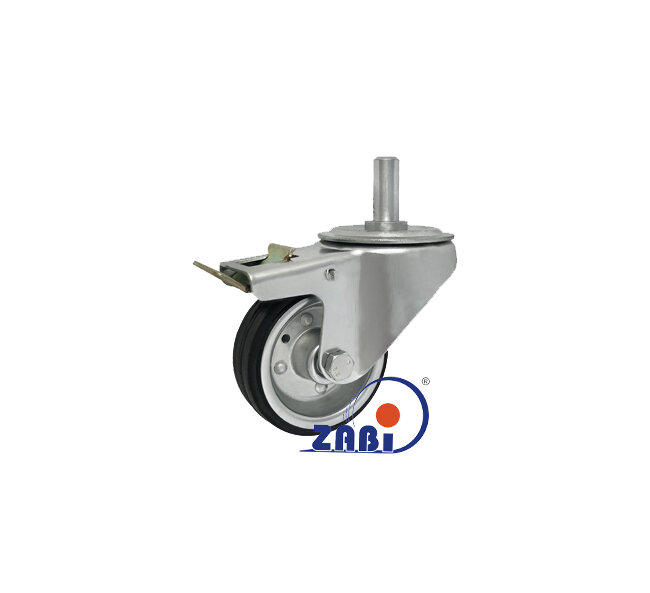 Wheels and sets of wheels, Metal-and-rubber wheels, in housings with threas stem with brake with symbol 7H*15