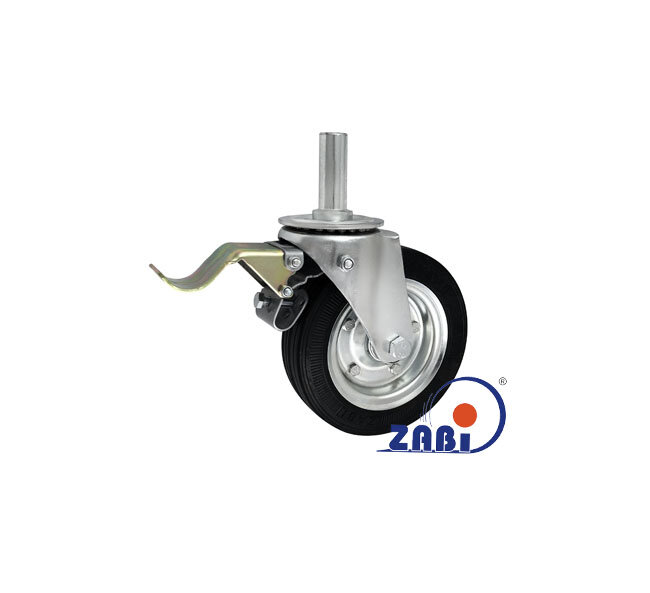 Колёса и наборы колёс, Колеса промышленные (металл +резина), С опорами со штекером и тормозом с обозначением 56NH*25