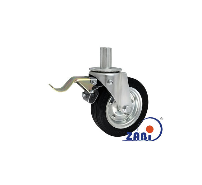 Koła i zestawy kołowe, Koła metalowo-gumowe, W obudowach z trzpieniem i hamulcem o symbolu 56NH*32