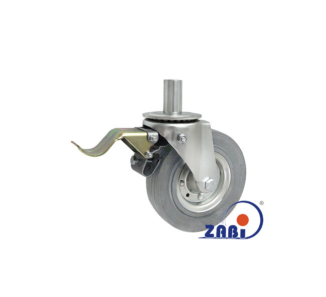 Koła i zestawy kołowe, Koła metalowo-gumowe, W obudowach z trzpieniem i hamulcem o symbolu 56NSH*32