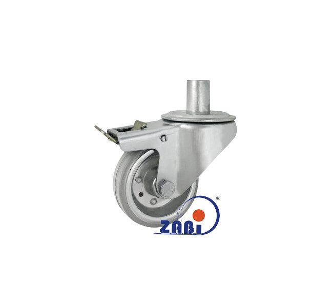 Räder und Rollen, Metallgummiräder, Lenkrollen mit Zapfen und Bremse mit dem Symbol 7SH*24