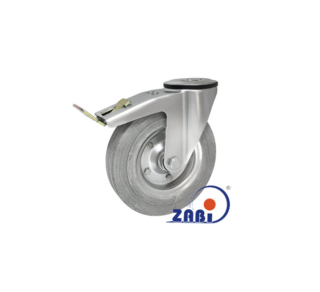 Koła i zestawy kołowe, Koła metalowo-gumowe, W obudowach z otworem i hamulcem o symbolu 67NSH