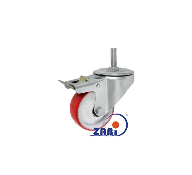 Колёса и наборы колёс, Колёса промышленные опорами из нержавеющей стали, В корпусах со штоком и тормозом с обозначением 7BCNXH*M12