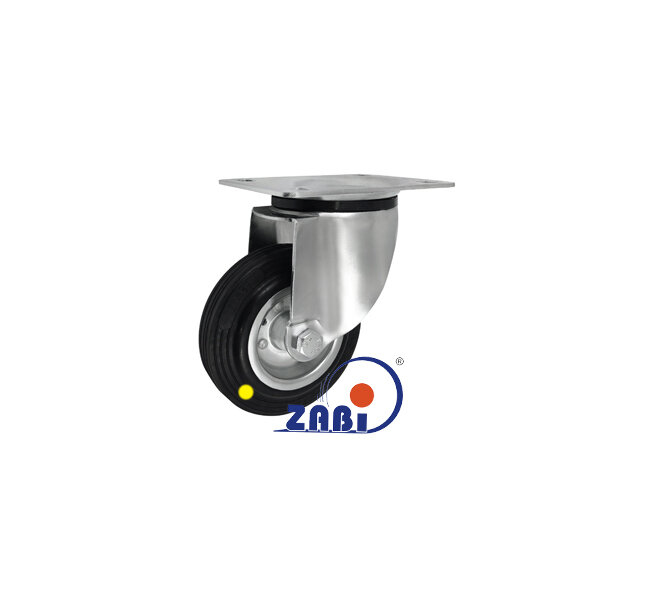 Antistatische Räder und Rollen mit Gummireifen, Antistatische Räder und Rollen mit Gummireifen, Lenkrollen mit Platte mit dem Symbol 22-AS