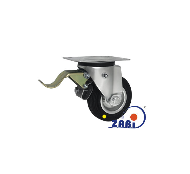 Koła elektrostatyczne, Koła elektrostatyczne metalowo-gumowe, W obudowach skrętnych z hamulcem o symbolu 25H-AS