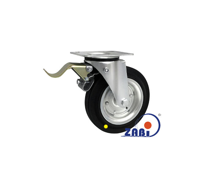 Koła elektrostatyczne, Koła elektrostatyczne metalowo-gumowe, W obudowach skrętnych z hamulcem o symbolu 65H-AS