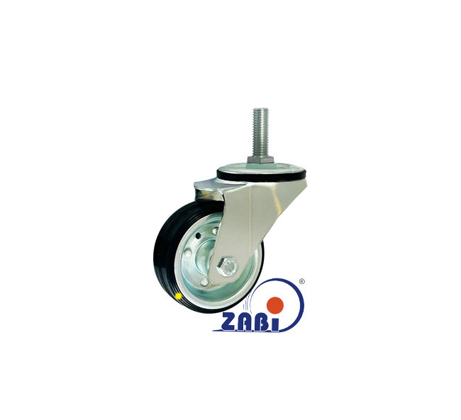 Antistatische Räder und Rollen mit Gummireifen, Antistatische Räder und Rollen mit Gummireifen, mit dem Symbol 5*M12-AS
