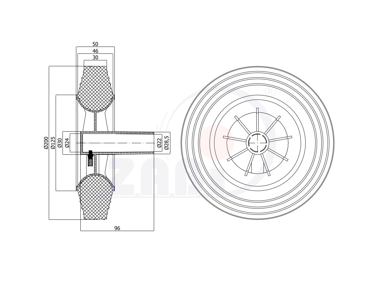 , Колёса и наборы колёс, Колёса для мусорных контейнеров с обозначением 60TK