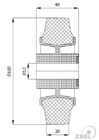 Колёса и наборы колёс, Колеса промышленные (пластик +резина), Отдельные колёса с обозначением 19T
