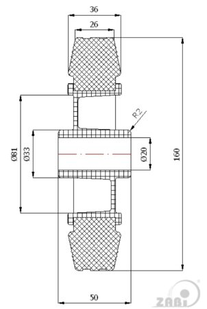 Колёса и наборы колёс, Колеса промышленные (пластик +резина), Отдельные колёса с обозначением 49T/50