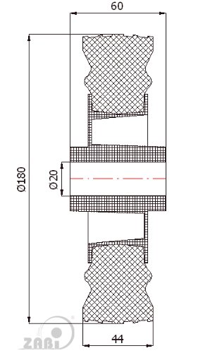 Колёса и наборы колёс, Колеса промышленные (пластик +резина), Отдельные колёса с обозначением 59T
