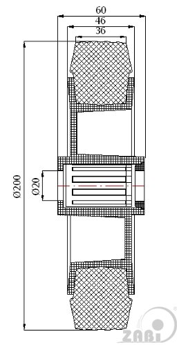 Колёса и наборы колёс, Колеса промышленные (пластик +резина), Отдельные колёса с обозначением 60T