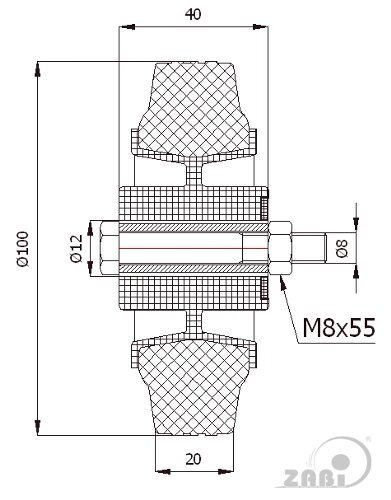 Колёса и наборы колёс, Колеса промышленные (пластик +резина), С набором для монтажа с обозначением 11TS