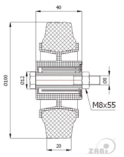 Колёса и наборы колёс, Колеса промышленные (пластик +резина), С набором для монтажа с обозначением 11T