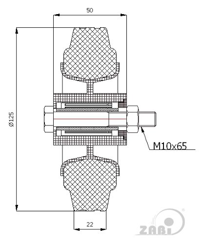 Колёса и наборы колёс, Колеса промышленные (пластик +резина), С набором для монтажа с обозначением 21T