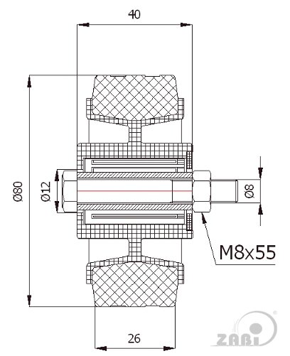 Колёса и наборы колёс, Колёса промышленные опорами из нержавеющей стали, С набором для монтажа с обозначением 2TX