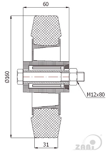 Колёса и наборы колёс, Колёса промышленные опорами из нержавеющей стали, С набором для монтажа с обозначением 41TX