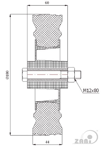 Колёса и наборы колёс, Колеса промышленные (пластик +резина), С набором для монтажа с обозначением 51TSX