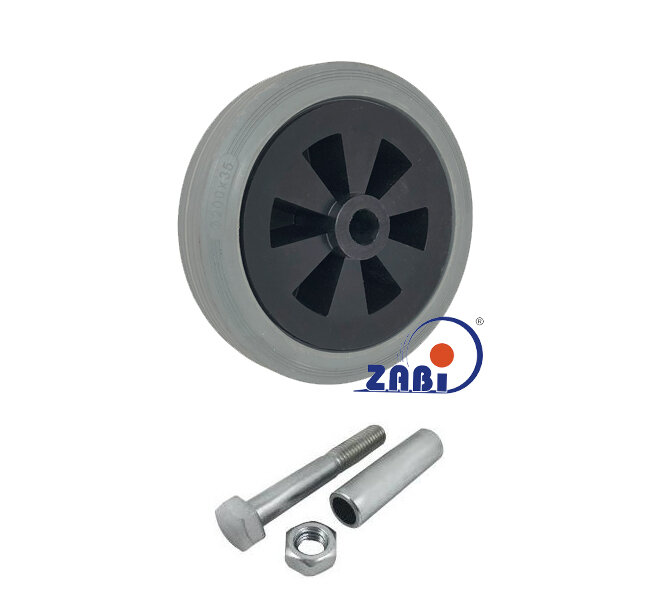 Колёса и наборы колёс, Колеса промышленные (пластик +резина), С набором для монтажа с обозначением 61TS