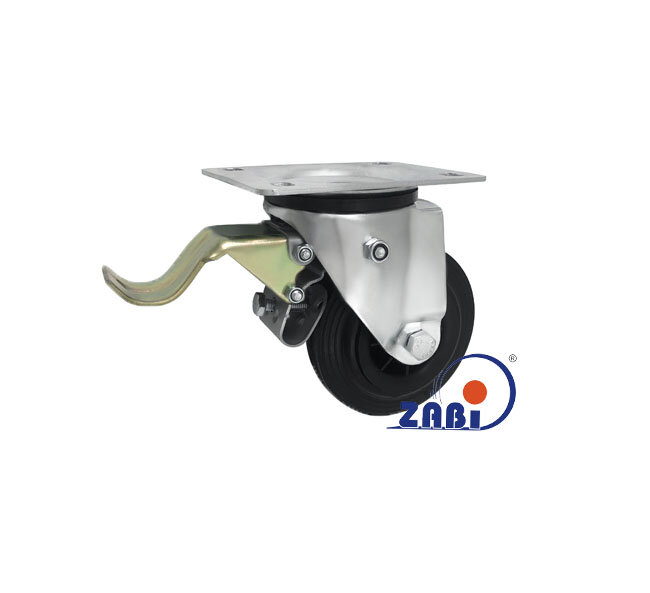 Колёса и наборы колёс, Колеса промышленные (пластик +резина), С поворотными опорами с тормозом с обозначением 25TH