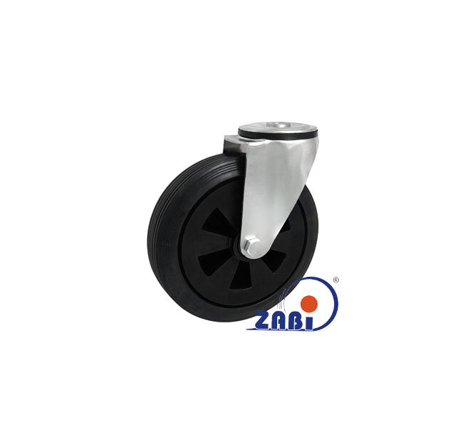 Räder und Rollen, Kunststoffgummiräder, Lenkrollen mit Rückenloch mit dem Symbol 67TL