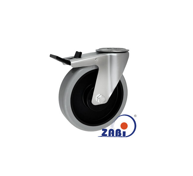 Koła i zestawy kołowe, Koła polipropylenowo-poliuretanowe, W obudowach z otworem i hamulcem o symbolu 47MPPUŁH