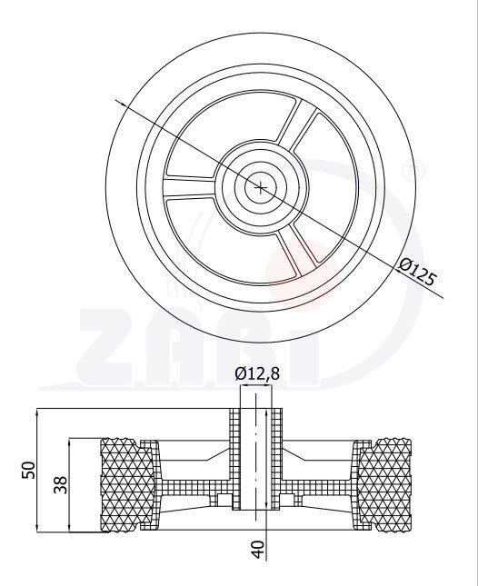 Колёса и наборы колёс, Колёса для газонокосилок, Отдельные колёса с обозначением K125