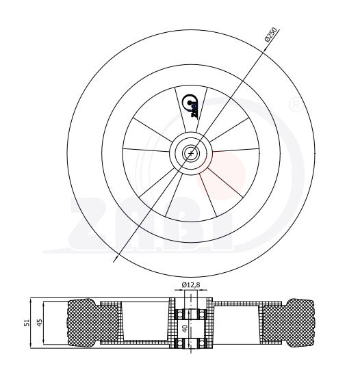 Колёса и наборы колёс, Колёса для газонокосилок, Отдельные колёса с обозначением K250Ł
