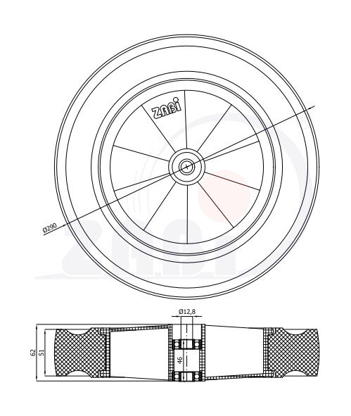 Колёса и наборы колёс, Колёса для газонокосилок, Отдельные колёса с обозначением K290Ł