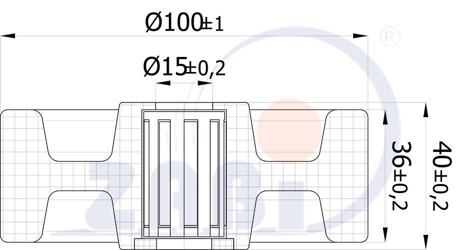 Колеса промышленные нейлоновые (полиамидные), Колеса промышленные нейлоновые (полиамидные), Отдельные колёса с обозначением 10BZ