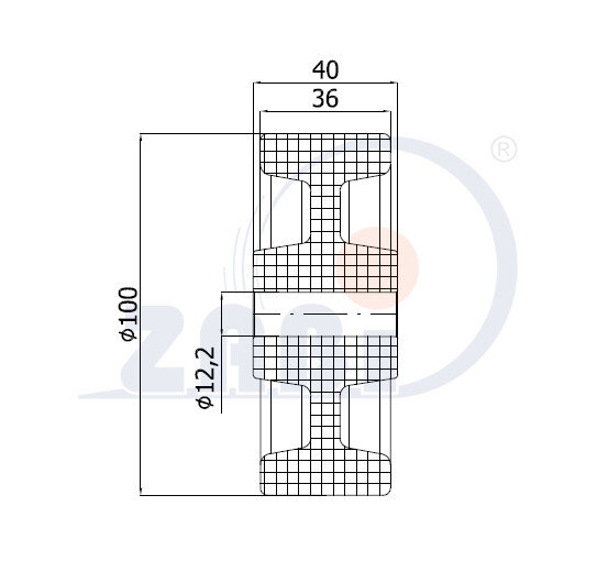 Колеса промышленные нейлоновые (полиамидные), Колеса промышленные нейлоновые (полиамидные), Отдельные колёса с обозначением 19BZ/12