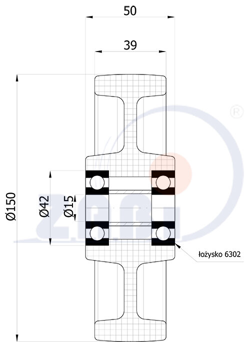 Koła poliamidowe, Do małych obciążeń, Koła o symbolu 70BN/15