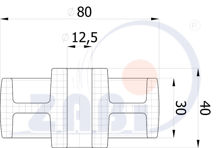 Колеса промышленные нейлоновые (полиамидные), Колеса промышленные нейлоновые (полиамидные), Отдельные колёса с обозначением 9B