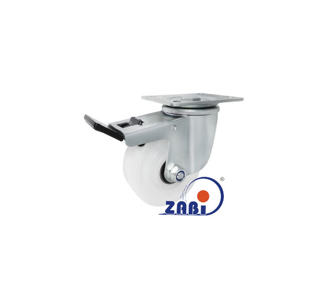 Колеса промышленные нейлоновые (полиамидные), Колеса промышленные нейлоновые (полиамидные), Колеса нейлоновые поворотными с тормозом с обозначением 15BNWH